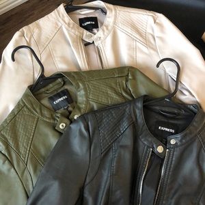 3 Express Jackets black green and nude Small